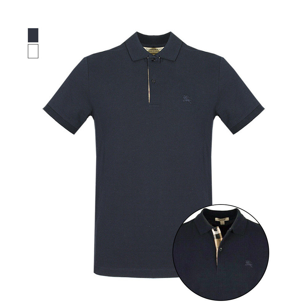 burberry博柏利男士polo短袖战马刺绣徽标深蓝白色polo衫