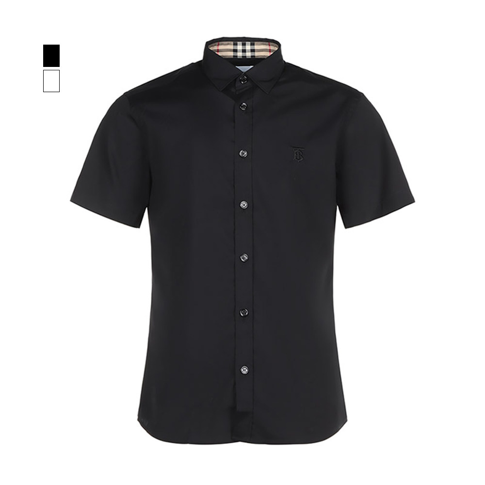 burberry博柏利新款男士短袖衬衫tb刺绣logo专属衬衫
