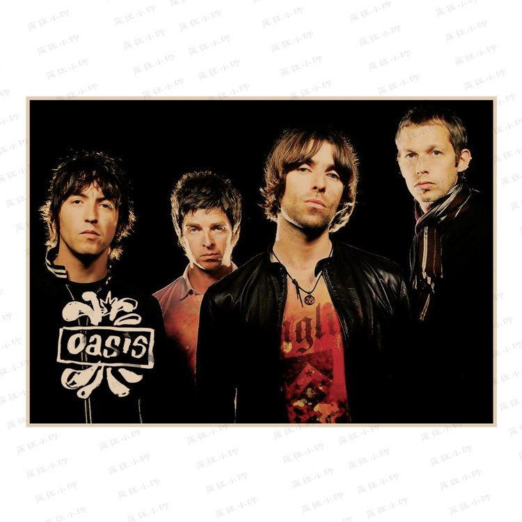 绿洲乐队oasis国外摇滚复古怀旧牛皮纸海报酒吧宿舍咖啡厅装饰画