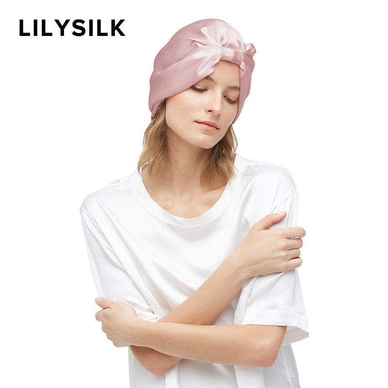 lilysilk莉莉秀客真丝睡帽美容护发月子丝绸100帽子