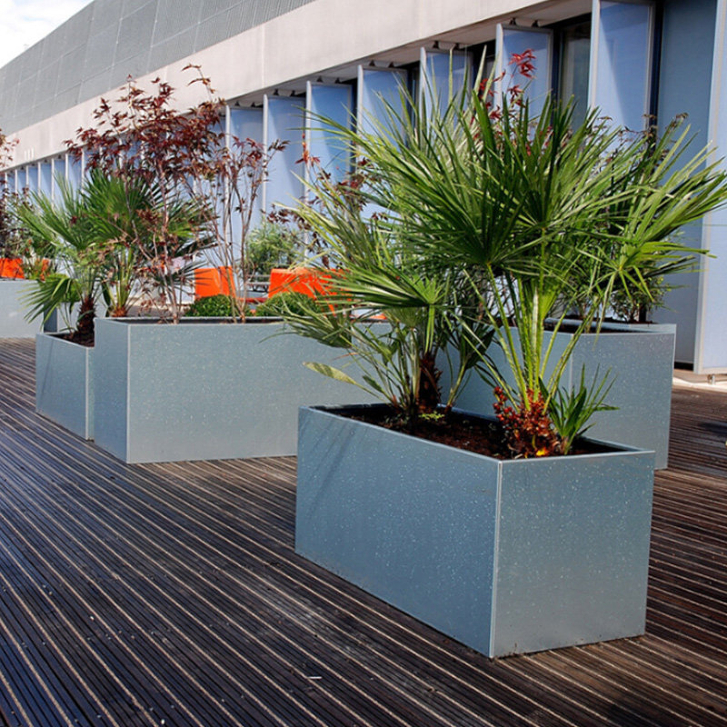 户外不锈不锈钢钢花花盆售楼部花坛长方形种植花槽花盆