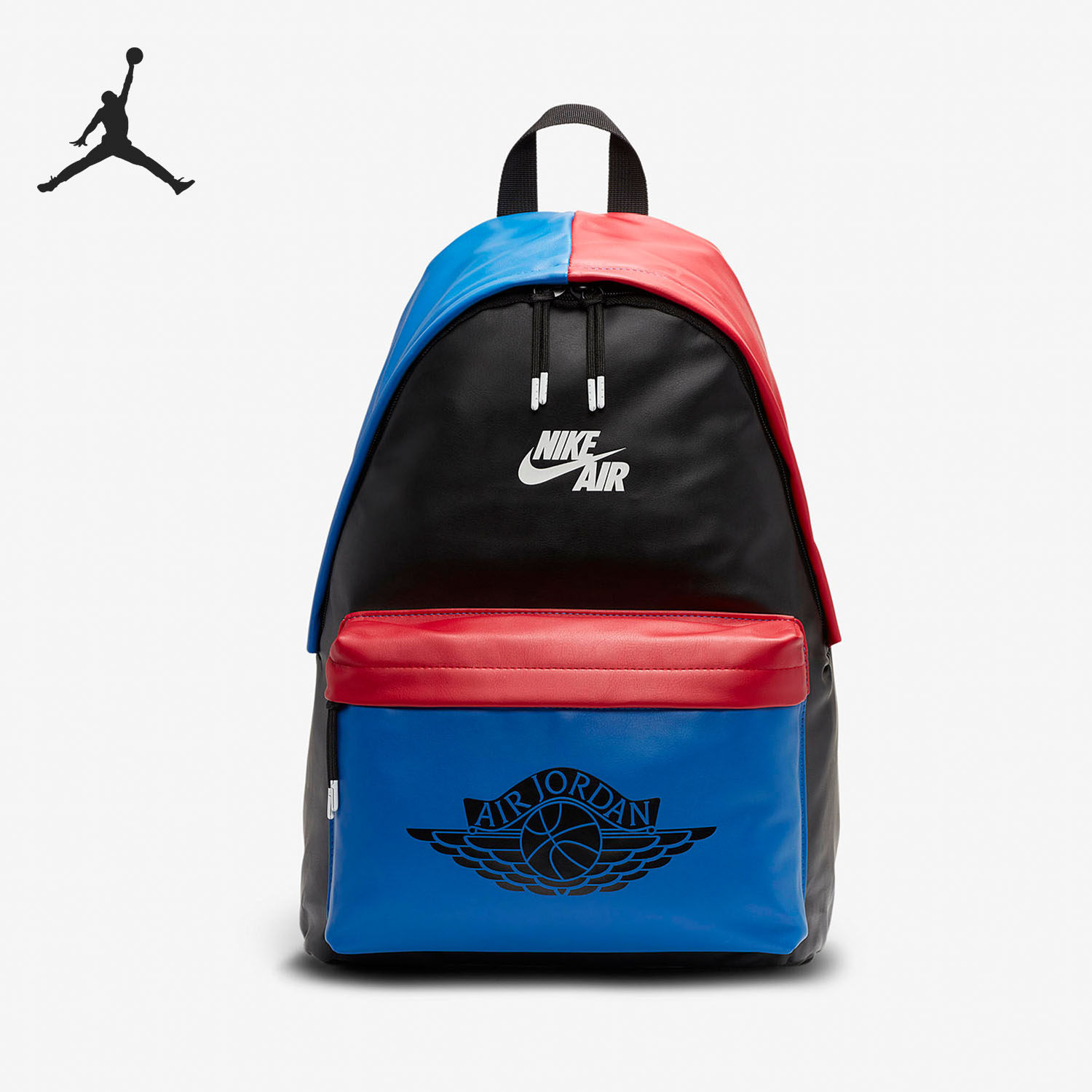 nike耐克正品airjordan黑红蓝鸳鸯飞翼logo运动双肩背包9a0390