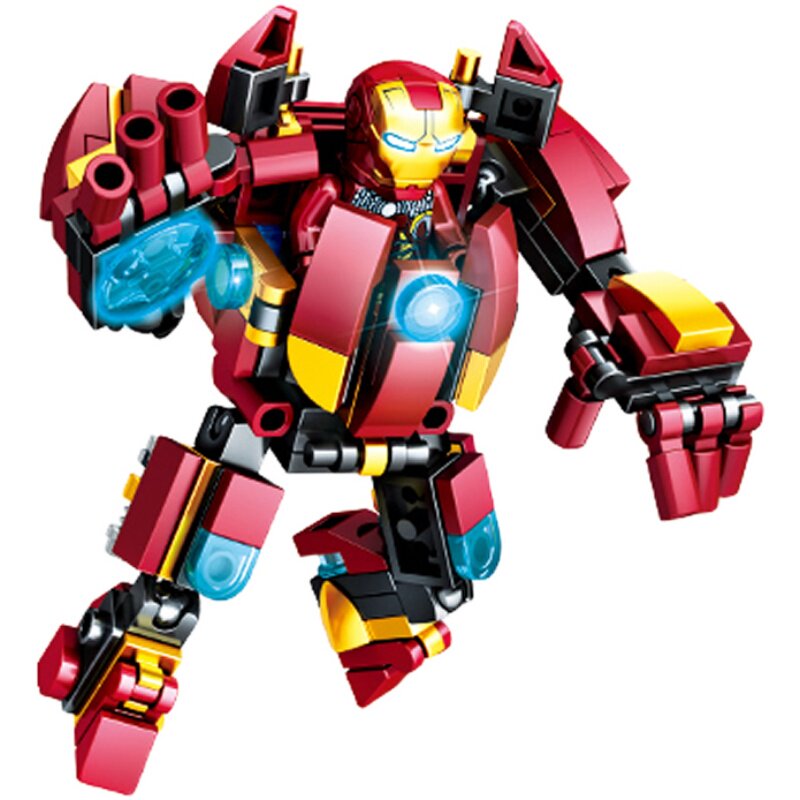 乐高拼装积木男孩子益智玩具钢铁侠浩克装甲机甲机器人塑料积木