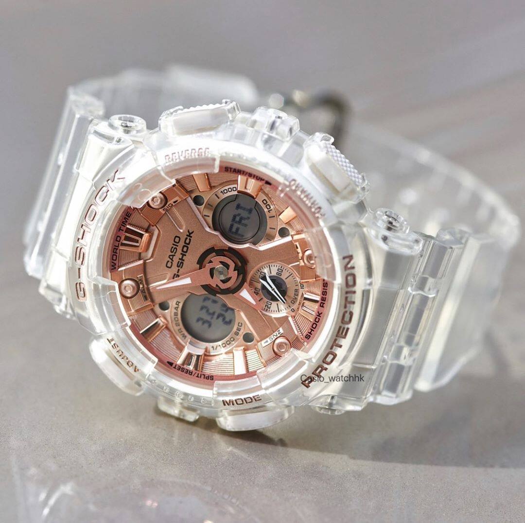 正品代购卡西欧gshock透明玫瑰金男女男女运动手表日韩腕表
