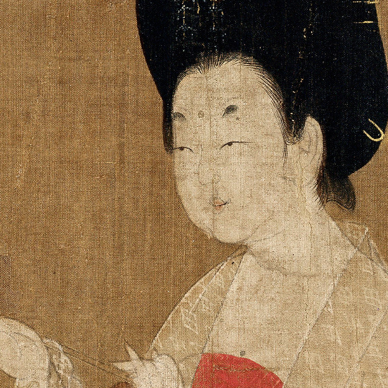 周昉簪花仕女图卷高清微中国十大名画工笔人物国画