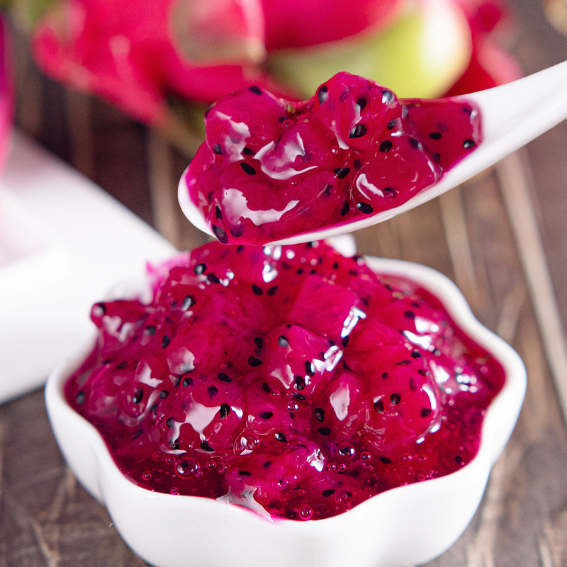 火龙果广禧果肉罐头850g红心火龙果果肉果粒酱水果罐头