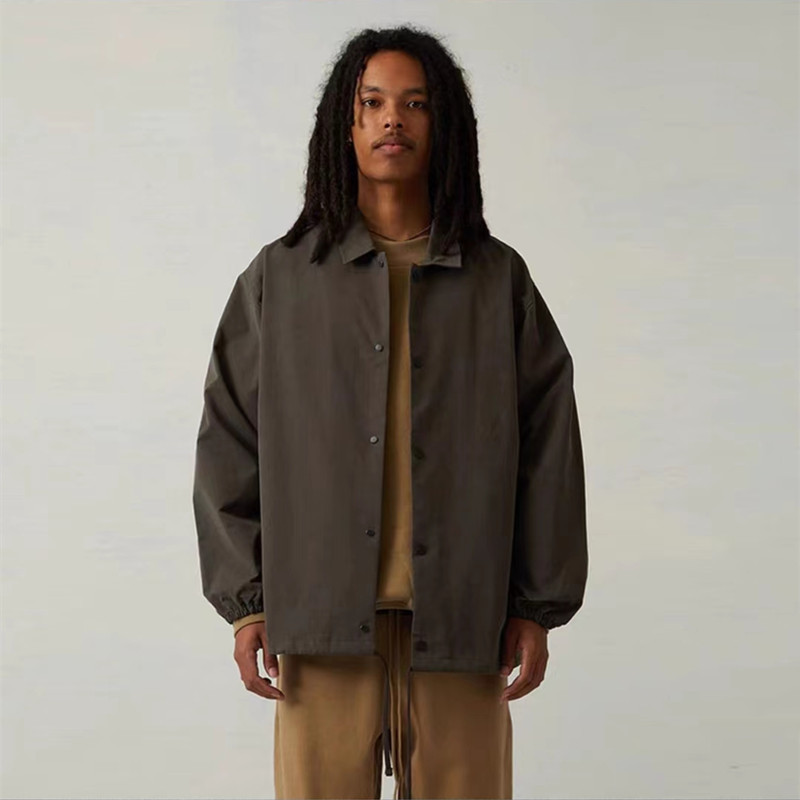 fog1977教练夹克男士秋冬翻领外套单排长袖夹克