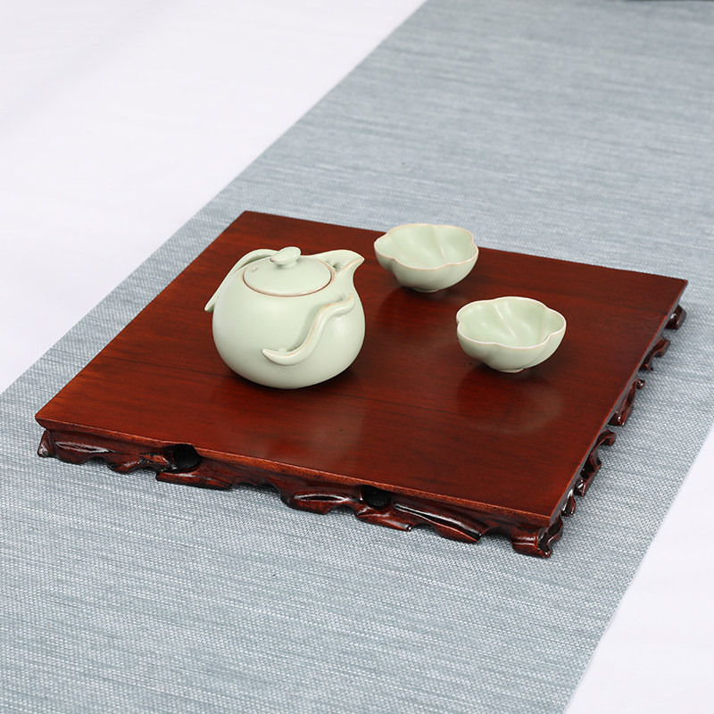 奇石石头山石泰山托盘根雕圆形实木玉石底座木雕