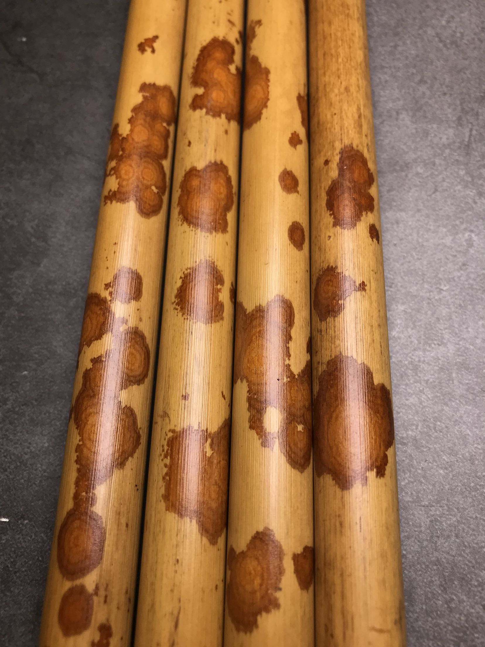 红湘妃扇十年蜡底红花湘妃竹骨料文玩扇子原竹扇子