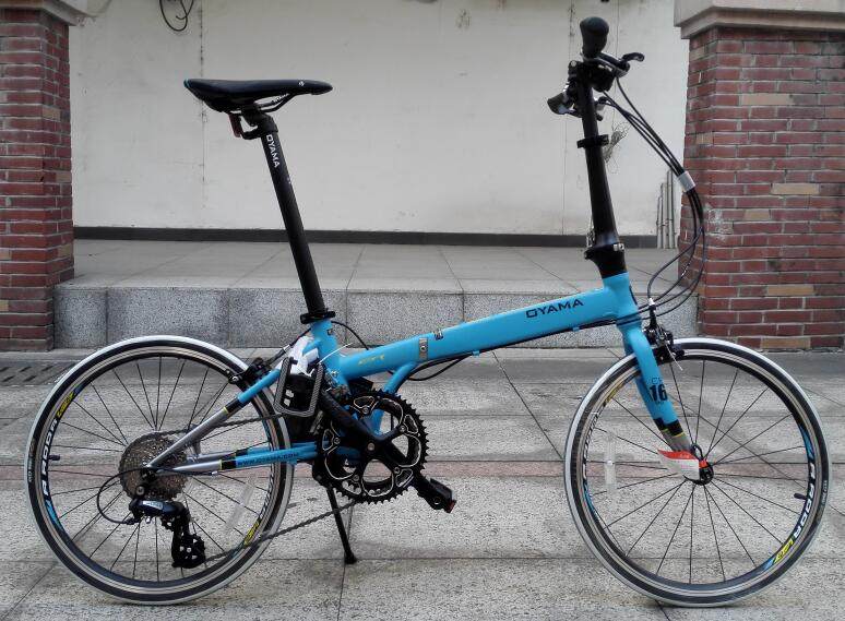 oyama欧亚马fbicr16铬钼钢男女学生式16速变速折叠车20寸自行车