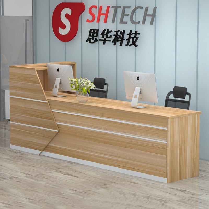 收银台前台接待台公司酒店吧台柜仿大理石超市电脑大气吧台桌定制