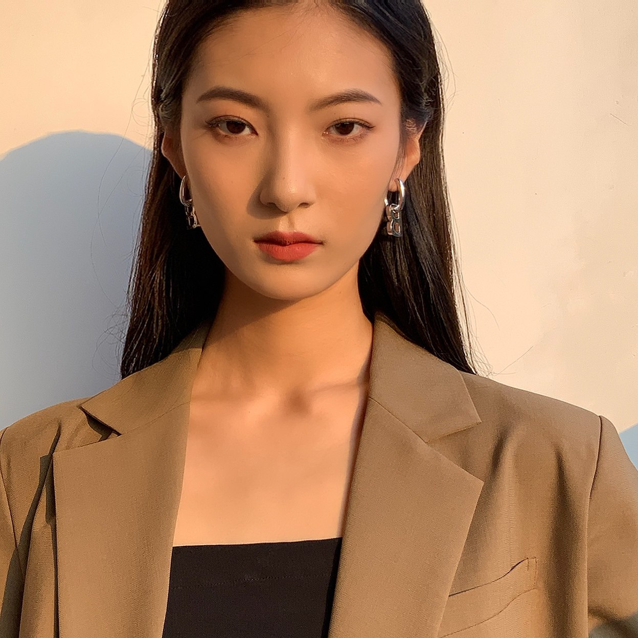 chenyu欧美字母耳环冷淡高级时尚可拆卸一款两戴耳环