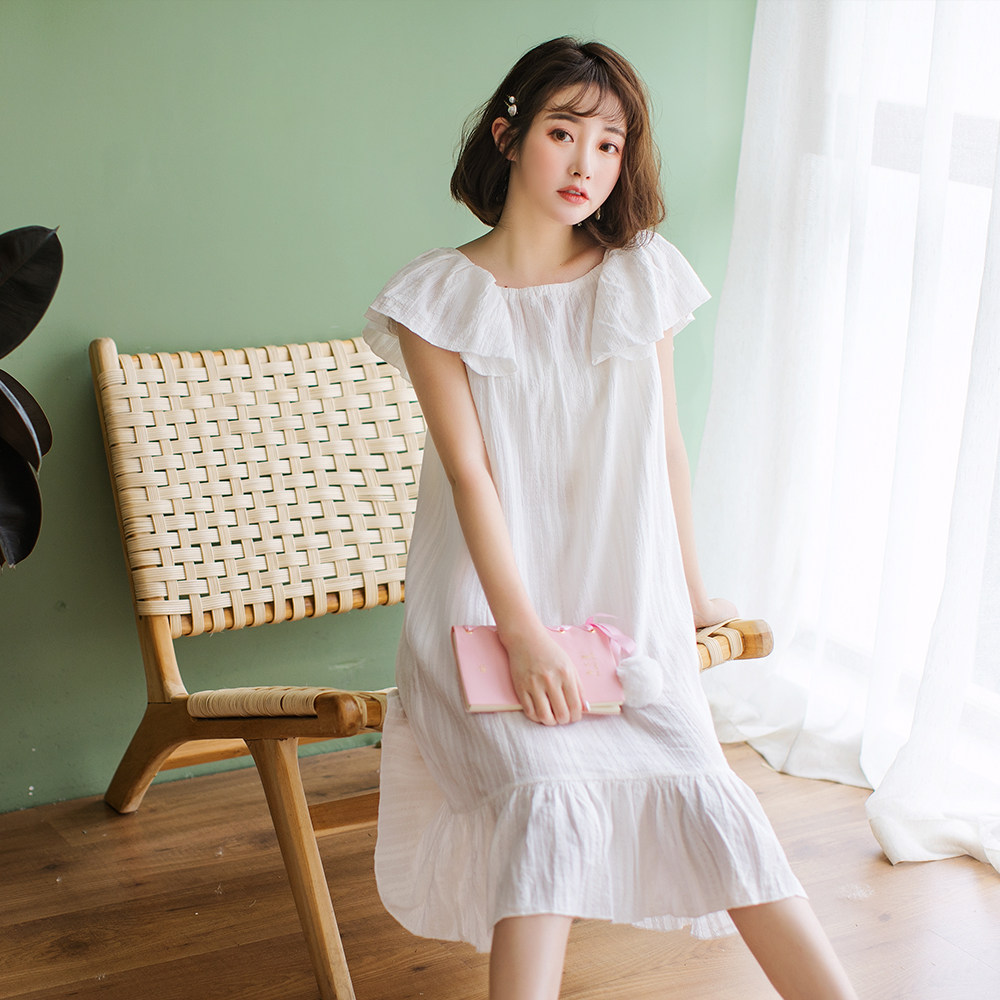 春秋长款睡裙女夏白色纯棉宫廷公主仙女睡衣睡裙