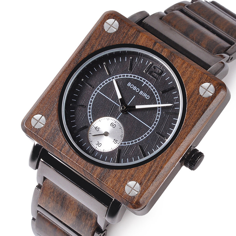 bewell贝威尔2019新款男士石英韩版简约木质手表学生男表zs-163a