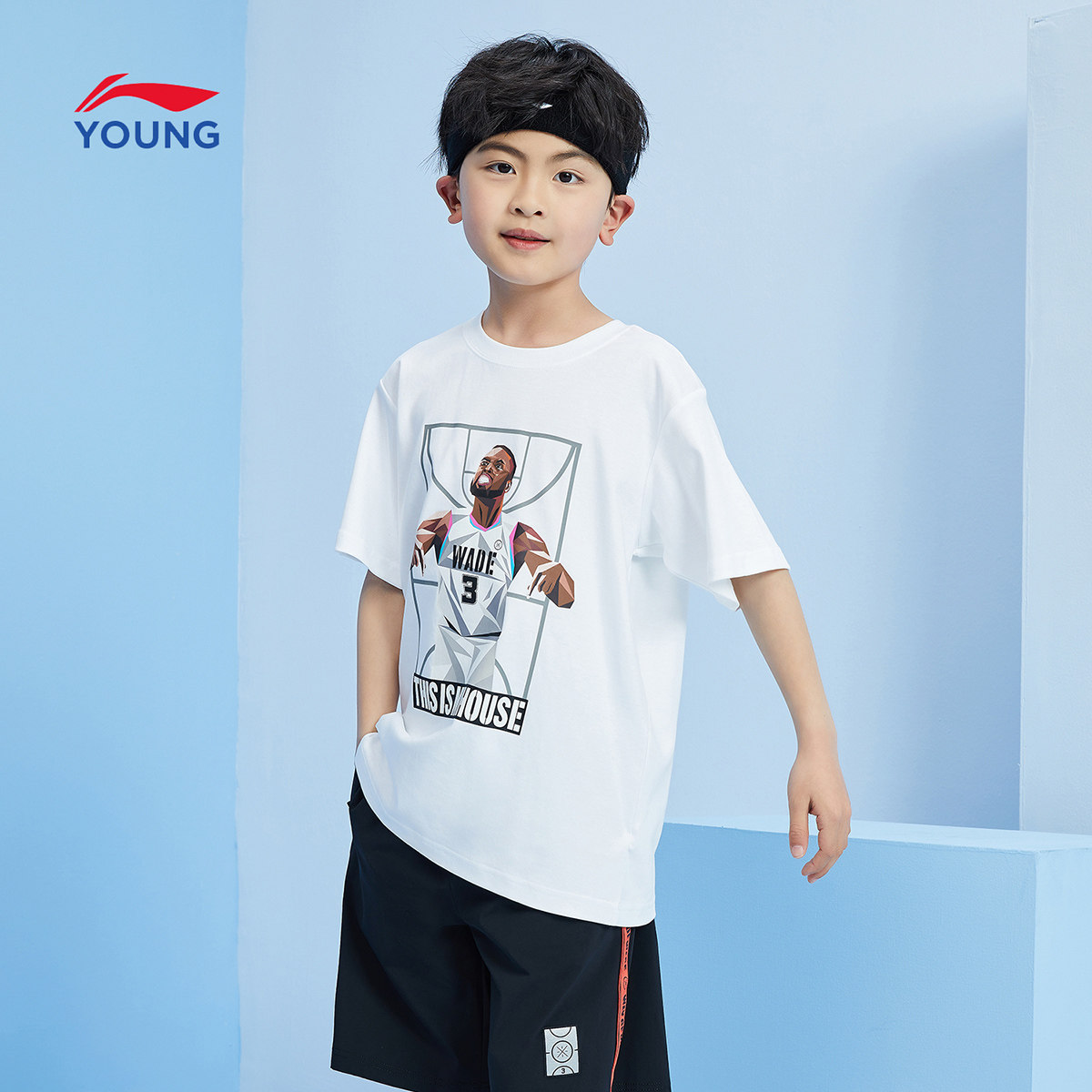 李宁童装段牛t恤男童2021新款运动服