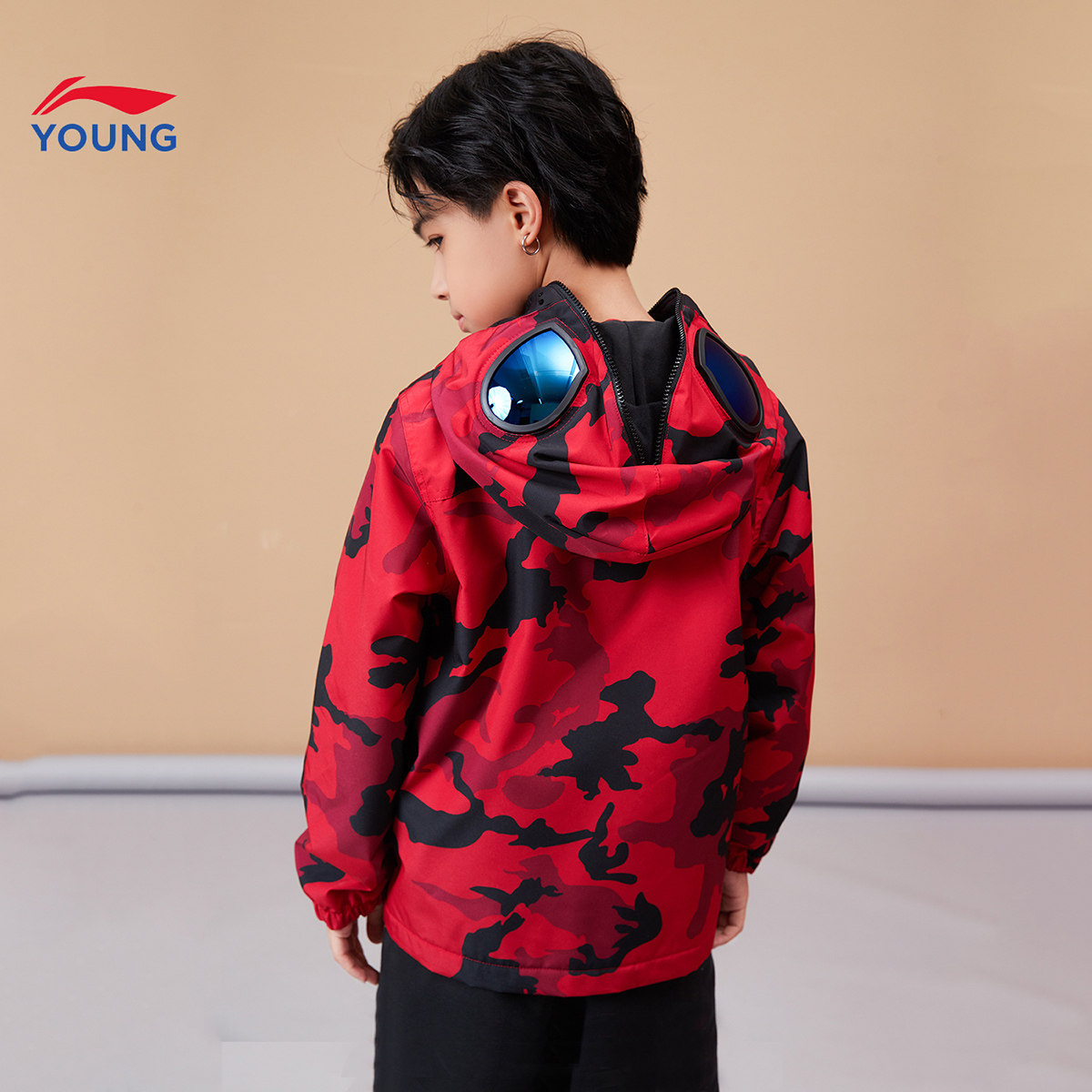 儿童李宁童装风衣男童新款长袖防风服连外套风衣