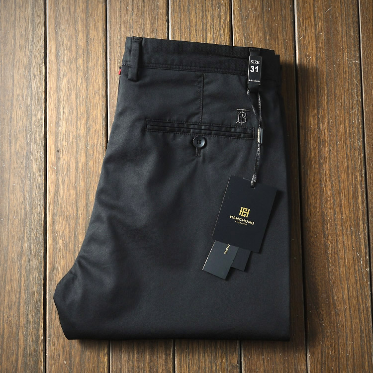 B系春夏薄款男士天丝棉男裤进口丝滑透气商务直筒高端免烫休闲裤