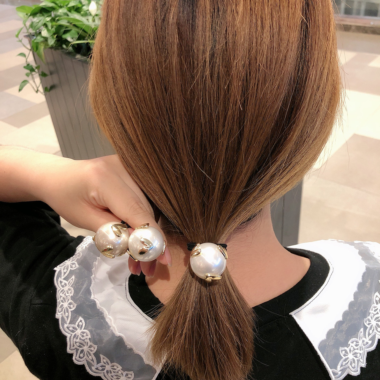 包邮发绳女简约ins网红桃心圆球发圈个性气质优雅发饰丸子头皮套