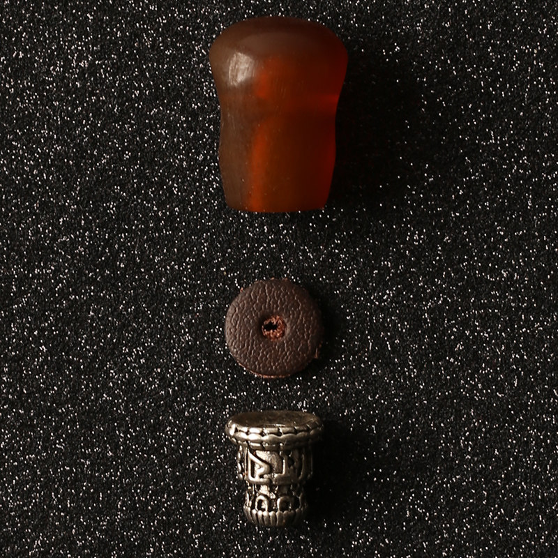 沐云珠宝天然红花牛角三通佛头佛珠念珠配饰其他diy饰品配件