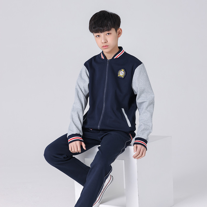 休闲休闲运动运动服套装小学初高中校服棒球上衣男生女生校服