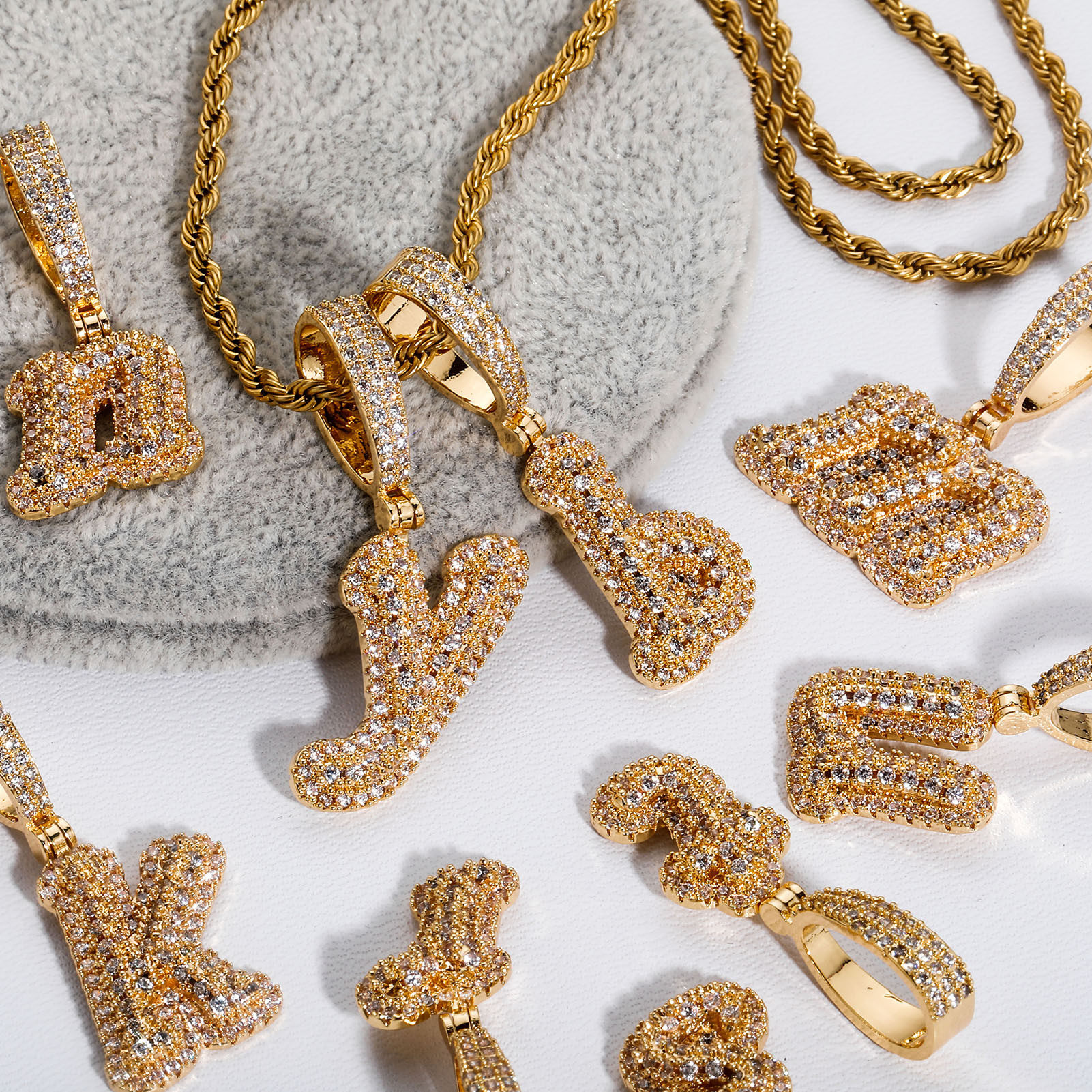 小写英文字母项链男女个性拼接diy姓氏拼音项链