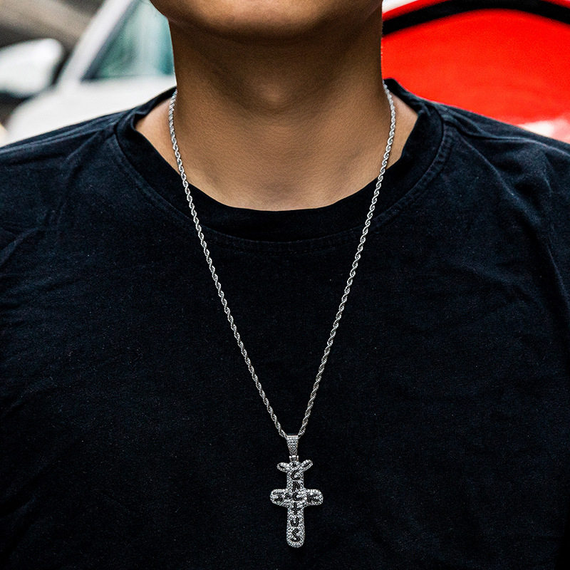 欧美travisscott厂牌cactusjack吊坠满锆石hiphop潮人嘻哈项链