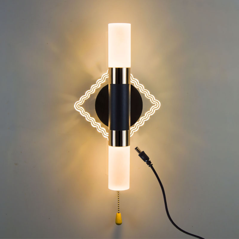 新款网红壁灯后现代充电款免布线电视背景墙客厅壁灯