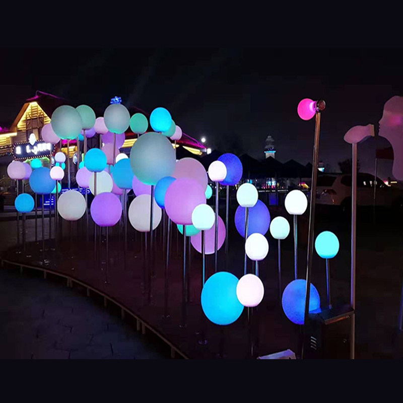 泡泡声光互动吹泡装置气球变色圆球灯人装饰灯装饰灯
