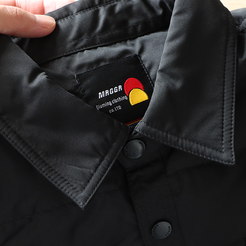 日单经典实力级200克90白鸭绒羽绒衬衫式复古潮牌保暖夹克外套男