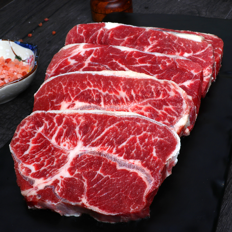 加拿大谷饲300天雪花板腱牛排原切厚切底脂新鲜正品非腌制牛扒肉