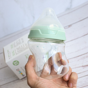 淘宝店优贝youbei 150ml仿母乳广口婴儿奶瓶 新生儿036个月玻璃奶瓶弯
