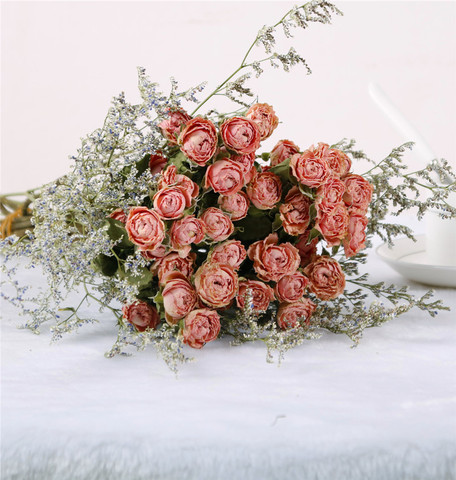 ins干花花束玫瑰真花办公家居装饰滴胶拍照情人节礼物情人草摆设