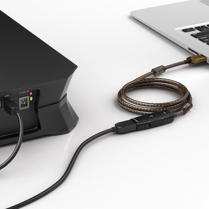 山泽工程usb延长线延长器带信号放大器无线网卡打印机usb延长线