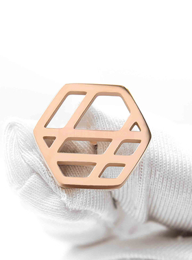 几何图形镂空徽章时尚百搭风胸针