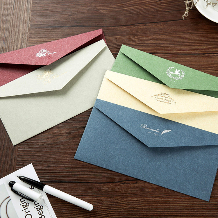 信封定制5号2020新款烫金里纸logo简约西式信封