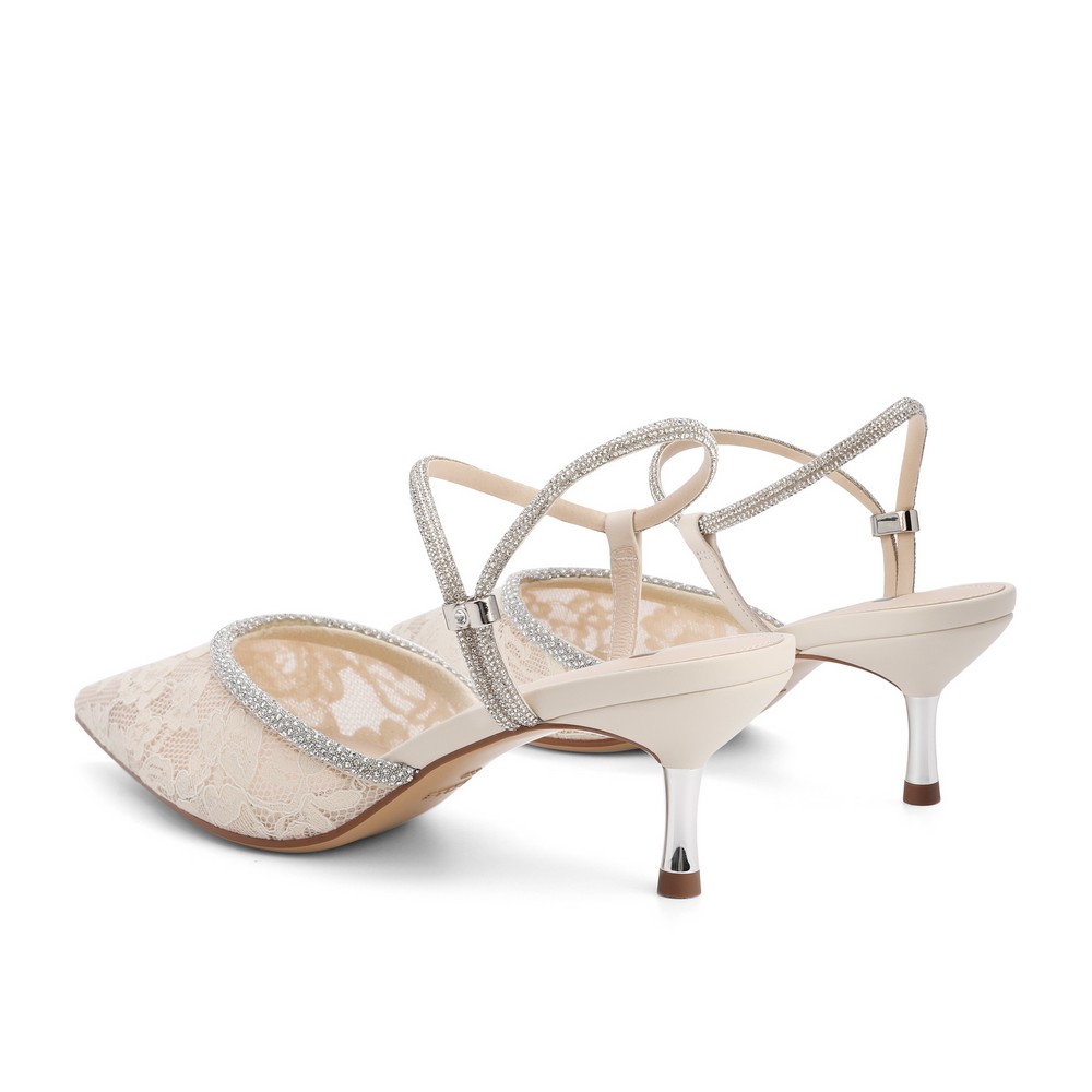 蕾丝belle百丽2021夏新尖头通勤网布凉鞋bscw5bh1e时装凉鞋