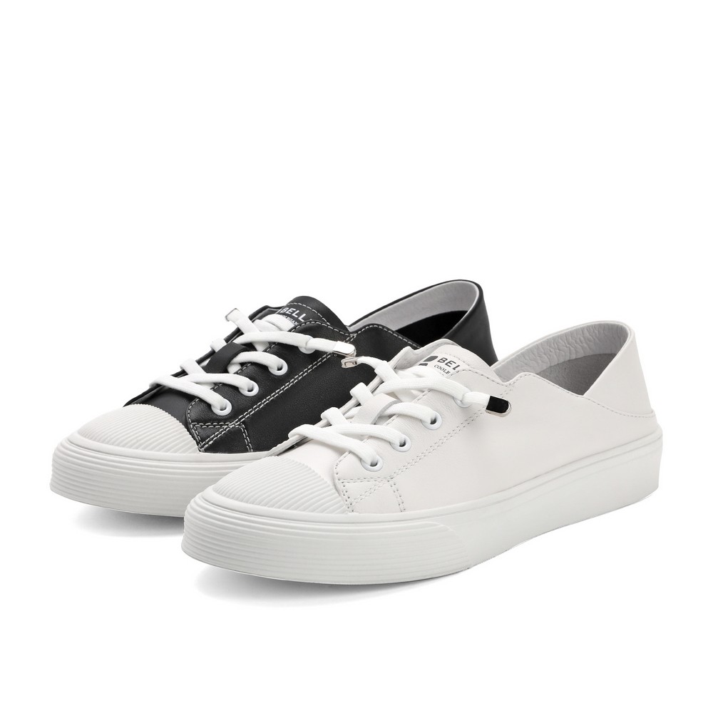 belle百丽2021春新商场同款牛皮皮革日常休闲休闲板鞋