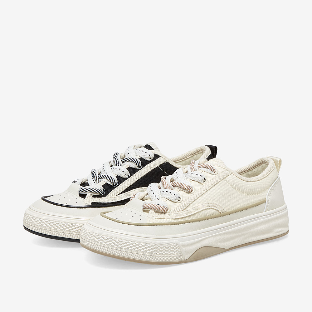 百思图2023春季新款商场同款时尚潮流厚底帆布布鞋时尚休闲鞋