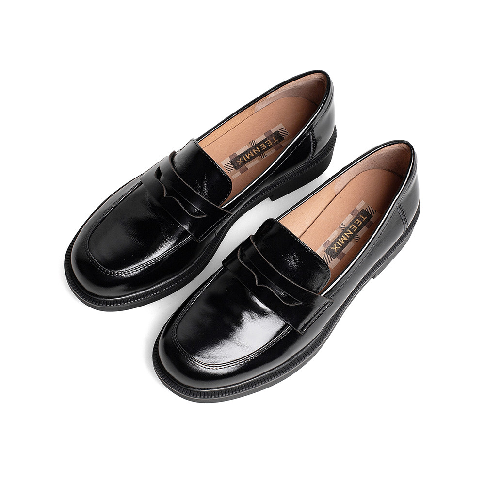 天美意乐福鞋女2022新款商场同款便士鞋浅口单鞋单鞋