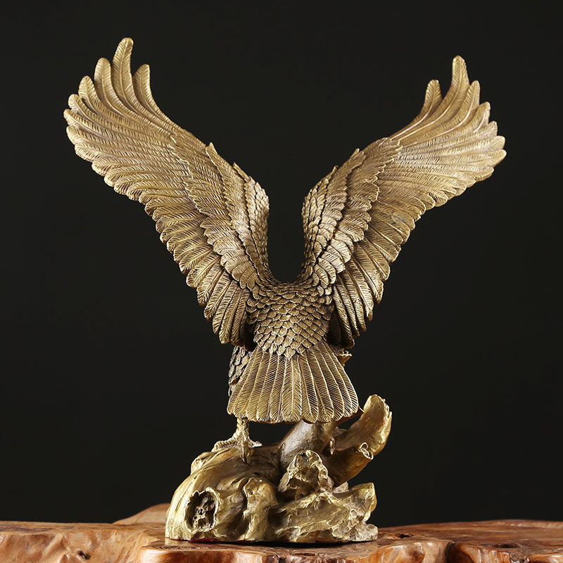 纯铜老鹰摆件大展宏图大鹏展翅商务礼品铜工艺品办公室摆件送朋友