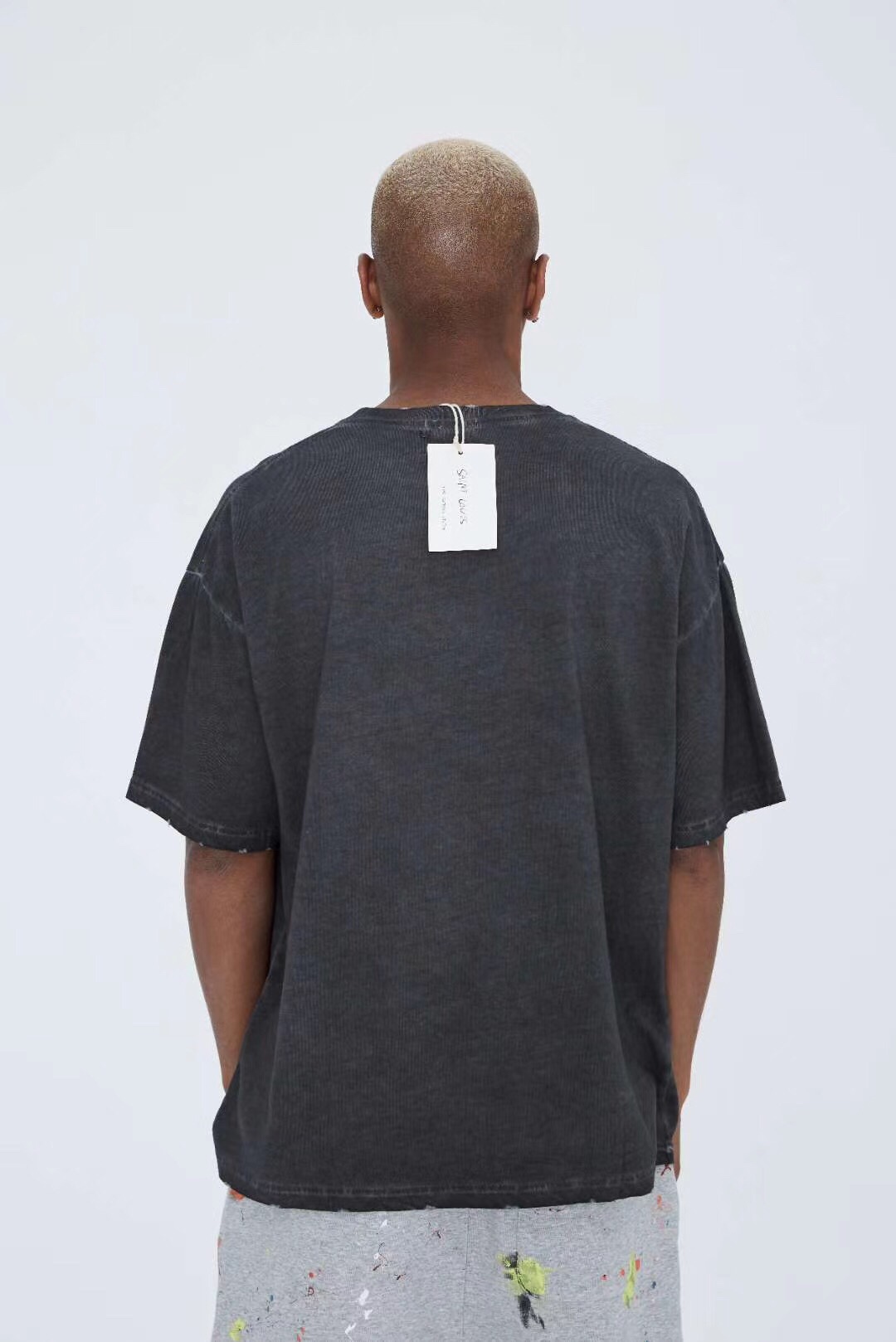 正品sssaintlouis经典款做水洗手工泼墨宽松街头t恤