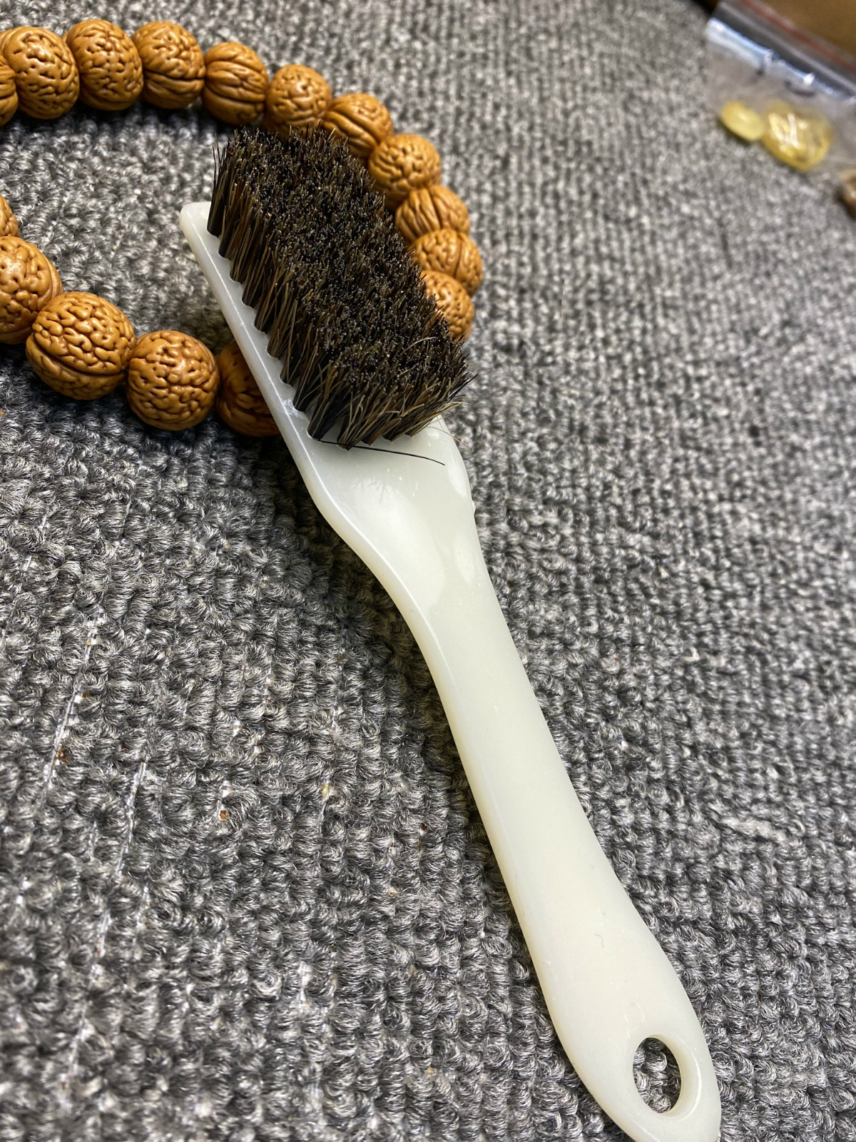 纳米文玩刷子打底钢丝刷猪毛鬓毛毛刷核桃桃核钢丝刷