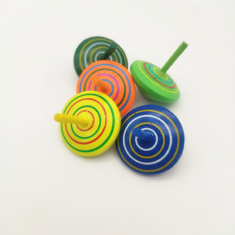 陀螺七彩木质手动拧转璇璇经典怀旧解压发泄陀螺