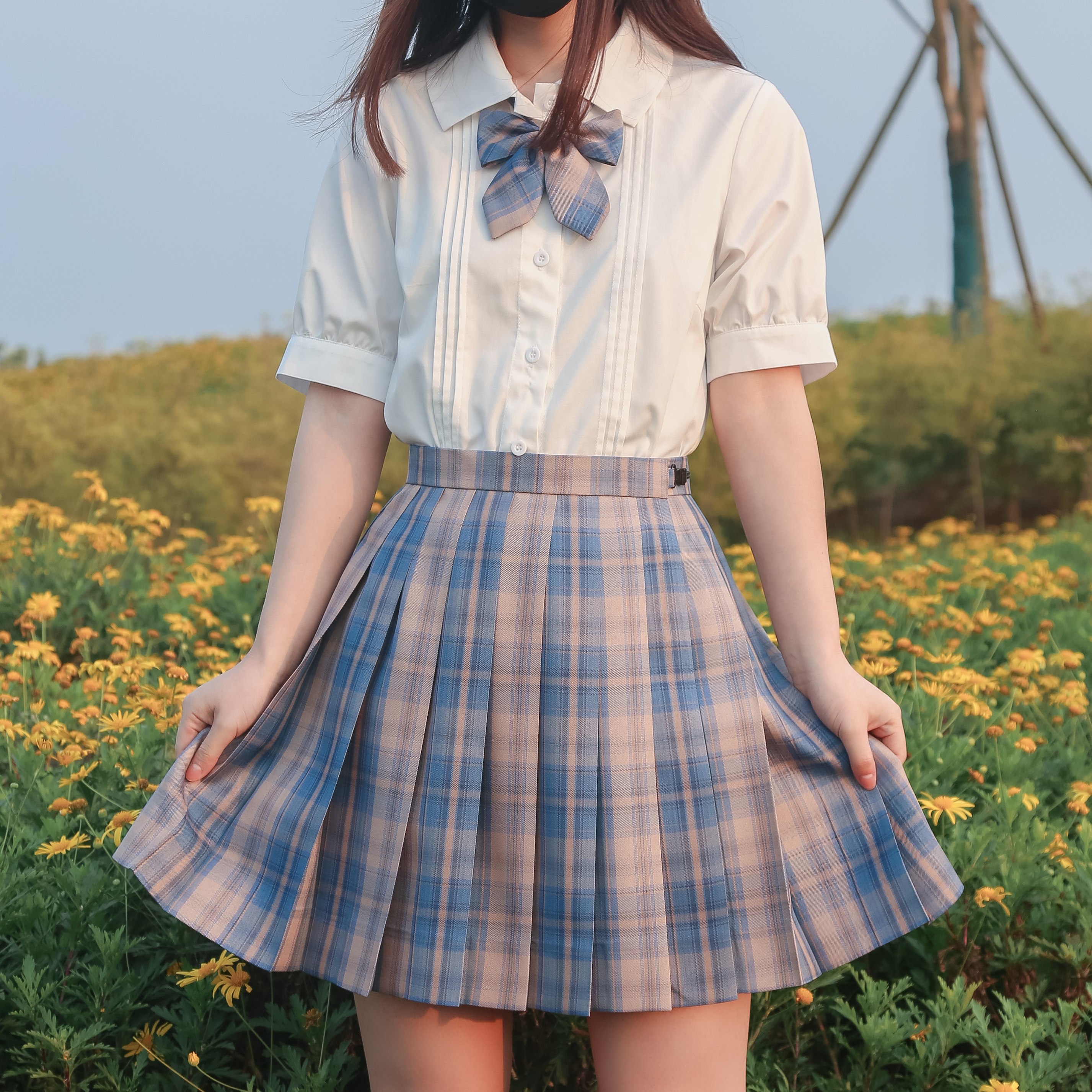 原创jk制服格裙百褶裙 日系学院风【雾于水畔】现货全款 全涤