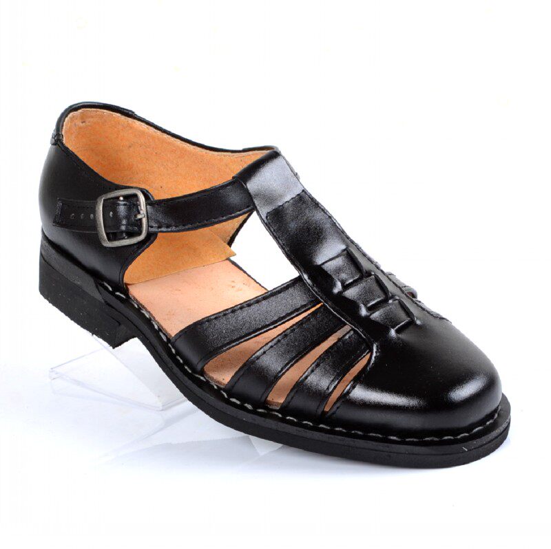 凉鞋牛皮中老年夏季男士真皮手工上线轮胎老三洞洞鞋