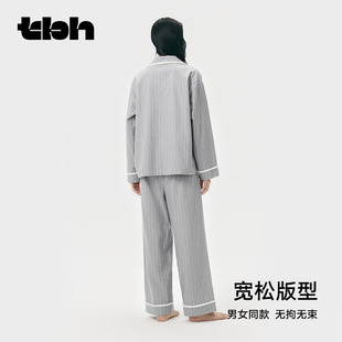 tbh野兽派家居加厚全棉法兰绒家居服套装可外穿冬季情侣睡衣