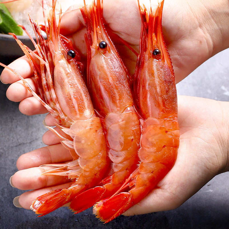加拿大牡丹刺身低温鲜活冷冻超大北极冰虾日料食冻虾