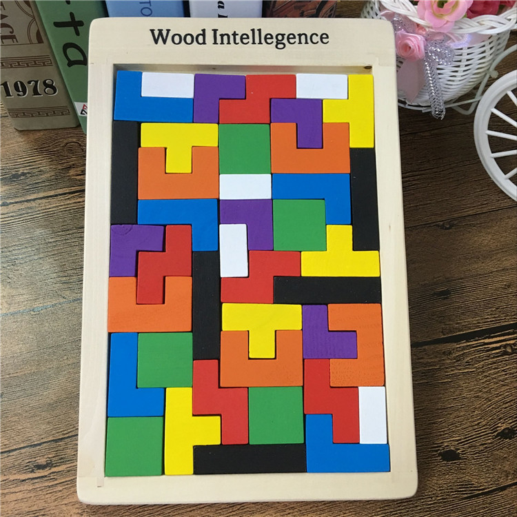 婴幼婴幼儿儿童俄罗斯方块积木木制拼图宝宝2345岁拼图