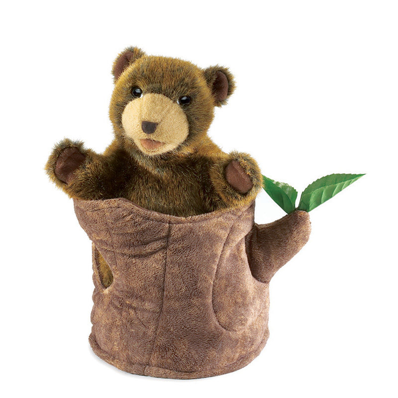 手偶folkmanis美国早教毛绒玩具树洞熊小熊小熊上课宝宝毛绒布艺类