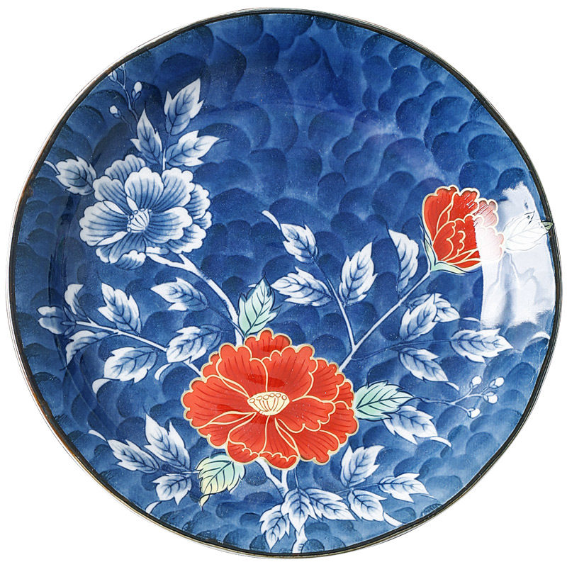 碗盘日本进口红牡丹日式米饭碗面碗汤碗和风陶瓷碗